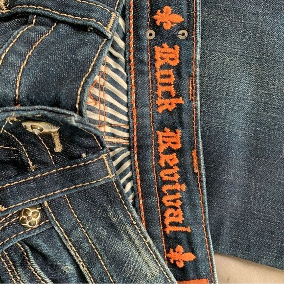 Rock Revival *Gwen Easy Boot* dark wash denim jeans western bling size 27 - Picture 13 of 16